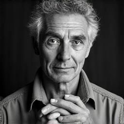 Ritratto artistico di Giovanni Rossi, Maestro Scultore, con le mani sporche di argilla.